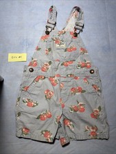 Oshkosh 5t Girls Peaches Shortall Overalls Light Blue Cotton