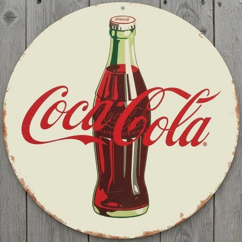 Coca-Cola Coke 8" Diameter Vintage Novelty Metal Sign Made In USA New!