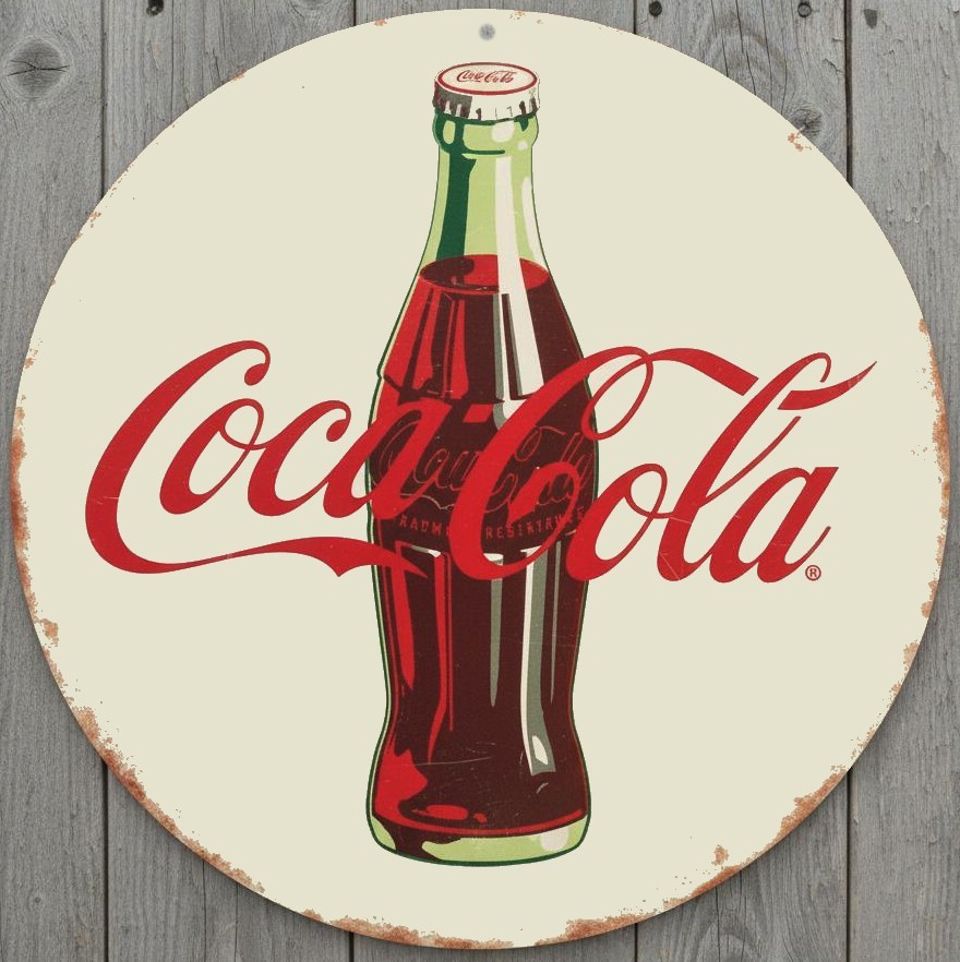 Coca-Cola Coke 8" Diameter Vintage Novelty Metal Sign Made In USA New!