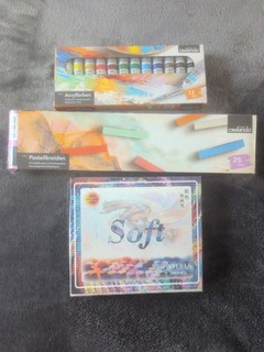 Zeichnen Konvolut Acryl Farben Softpastell Kreide
