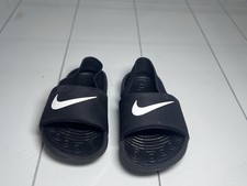 Nike Toddler Kawa Black Slides White Swoosh Size 5C BV1094-001