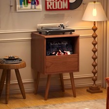 BROTTAR One Drawer Vinyl Record Player Stand, Turntable Record Storage Cabinet