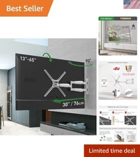 Elegant 4-Movement Articulating TV Wall Mount, Fits Flat & Curved Screens 79lbs