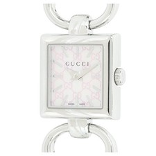 Gucci Twirl Quartz Watch YA120515 Pink Shell Silver Ladies