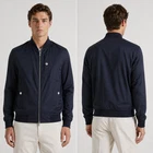 Brunello Cucinelli Size IT44 Navy Blue Silk Wool Lightweight Bomber Jacket