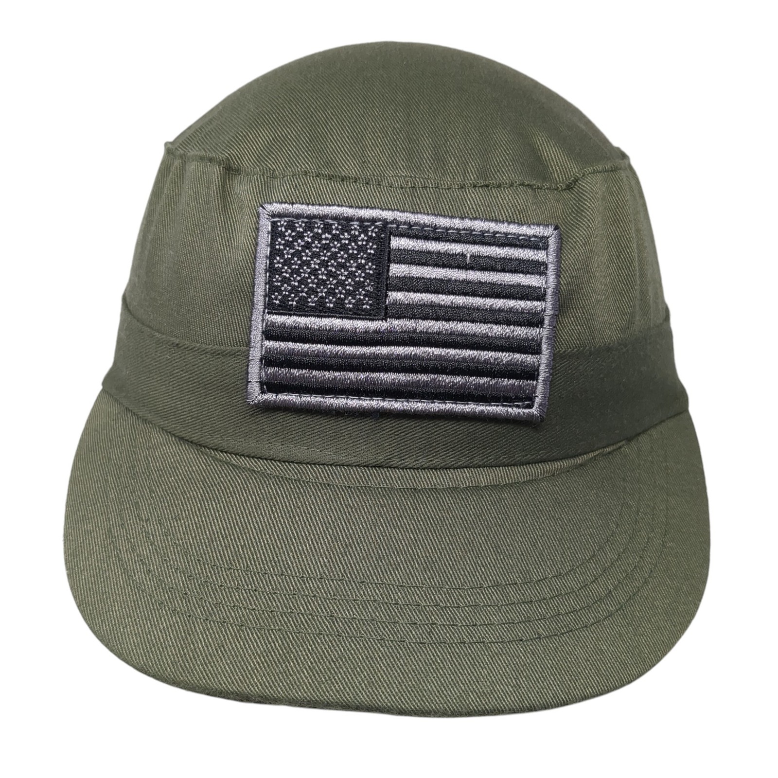 USA Flag Patch Strapback Cadet Army Cap Green One… - image 1