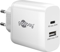 Goobay 65410 Internal AC White Dual USB-C PD GaN Fast Charger (65W)