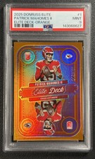 PATRICK MAHOMES II PSA 9 2025 PANINI DONRUSS ELITE #1 ELITE DECK ORANGE 145/199