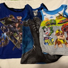 Paw Patrol Black Panther Avengers Tank Top Set Of 3 Summer (4T, 5T, 6T)