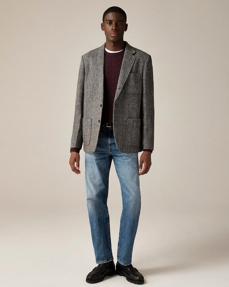 J.Crew $598 Relaxed-fit Blazer in Scottish Wool Herringbone, 42/R - Image 2 of 4