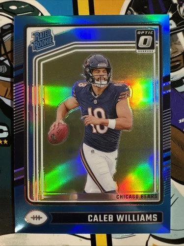 2024 Panini Donruss Optic Rated Rookie Caleb Williams #201 Aqua Prizm /299 (RC)