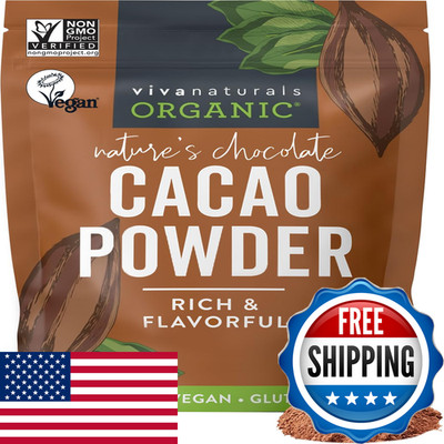 Viva Naturals Organic Cacao Powder Unsweetened 1 Lb 454 G Rich Dark Chocolate