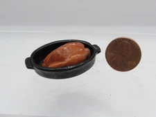 Dollhouse Miniature Turkey in Black Roasting Pan MUL3830