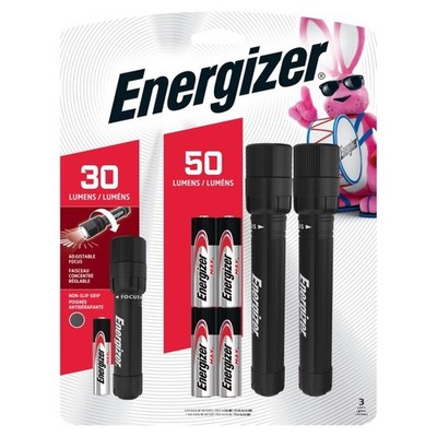 3pk X Focus LED Flashlight: Small Portable Light Set with Batteries