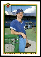 Steve Farr 1990 Bowman #366 Royals MLB READ FREE SHIPPING AutographDen