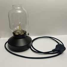 Ikea Tarnaby Dimmable Desk Table Lamp Glass Shade Matt Black Base Tested Working