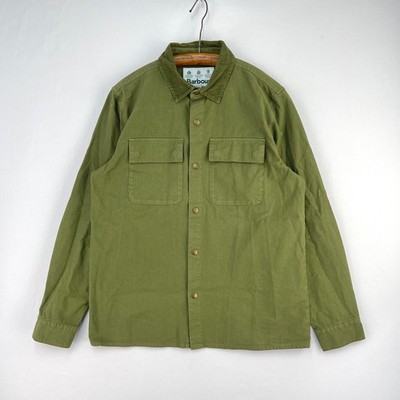 Barbour Overshirt Herren M grün Cordkragen Nico Hemd Shacket Country Chore