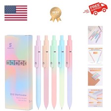 Gel Pens, 5pcs Black Ink Medium Point 0.7mm Smooth Writing Pens with Comfort ...