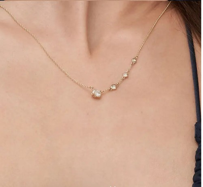 #ad #ad 0.30Ct Round Queen Multi Lab Grown Diamond Women#x27;s Nacklace 14k Yellow Gold $1379.25