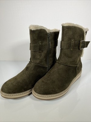 White Mountain Womens Taite Boot Olive  Size 8.5 M White Soles