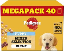 40 x 100g Pedigree Puppy Wet Dog Food Pouches Mixed Selection in Jelly 4.33 per kilo