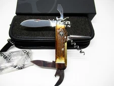 BOKER MINT TOP STAG 182  SCOUT  CAMP UTILITY KNIFE GERMANY BLACK SHIELD NOS BOX