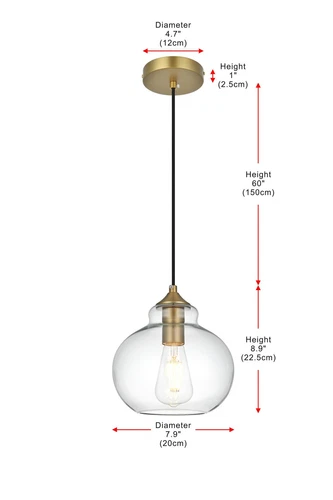 Living District Destry 8" Pendant Clear Shade In Satin Gold - Picture 9 of 10
