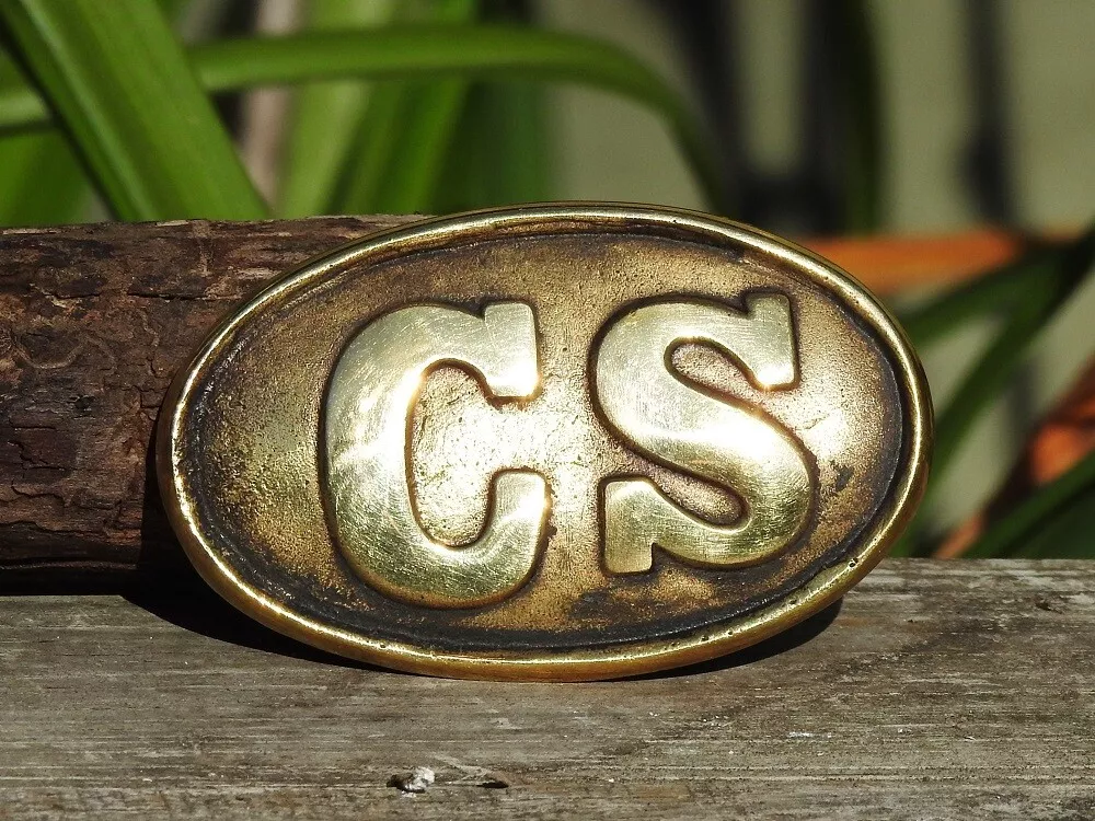 Civil War Confederate Belt Buckle - Union - CSA - Brass Finish