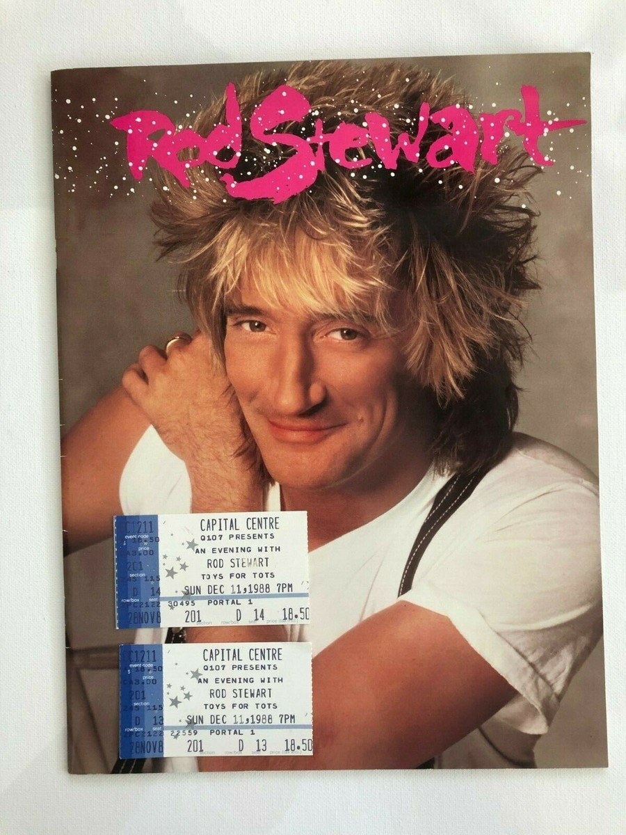 ROD STEWART Out of Order TOUR BOOK w/ 2 TICKET STUBS Cap Centre