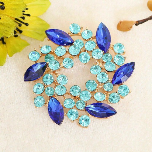 Broche de boda estrás joyería disfraz nupcial prendedor mujer flor perla ramo - Imagen 12 de 48
