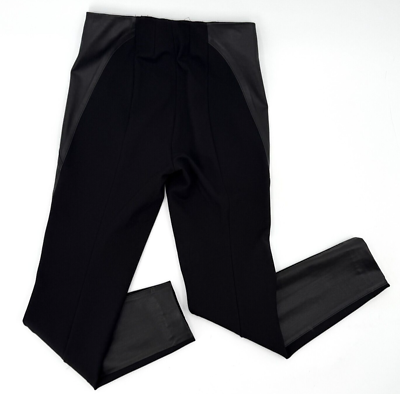women's designer dress pants E3 Etcetera Pants Womens 8 Black Leather Skinny Designer Dress Pants