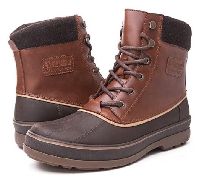 Globalwin Men\'s 9 Brown Leather Mid Ankle Lace up Boot. Faux Fur Lined.......... Amazon.com | GLOBALWIN Men main image 4