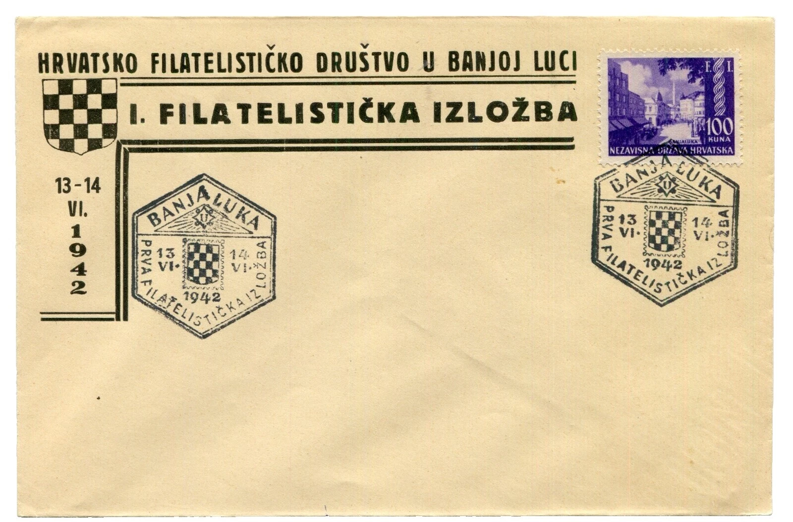 Primer día de emisión Segunda Guerra Mundial Sellos croata
