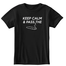 KEEP CALM AND PASS THE JOINT Stoner Funny 420 Joint Blazer T-shirt, Stylish Tee