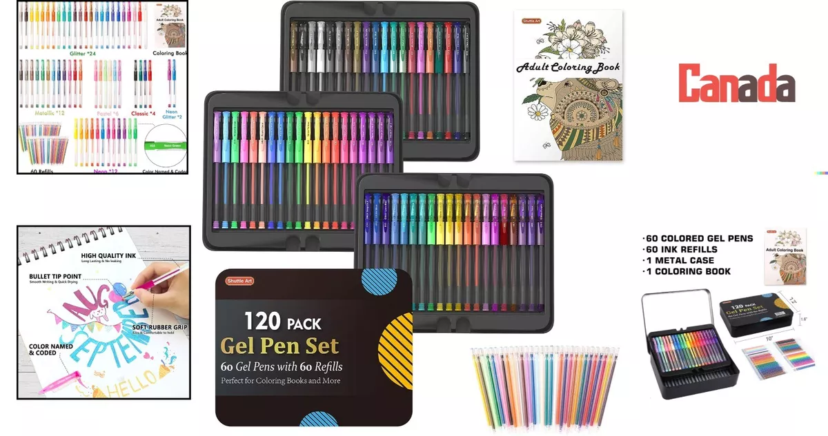 Gel pens outlet in metal case