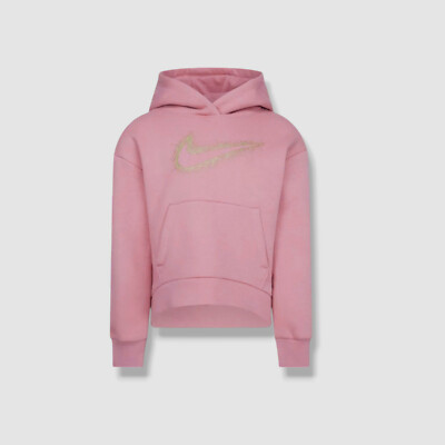 Nike Kids Girl's Pink Fleece Logo Hi-Low Hem Hoodie Sweater Size