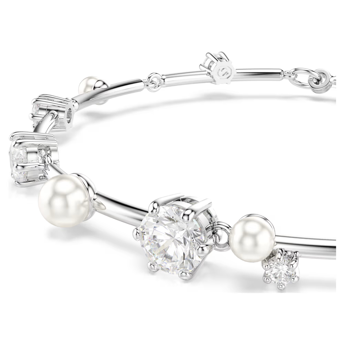スワロフスキーConstella Tennisブレスレット 5707511 Constella Tennis bracelet Crystal pearl, Round cuts, Rhodium