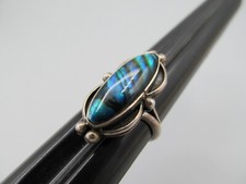 Beautiful Sterling Silver Abalone Southwestern Ring Size 5