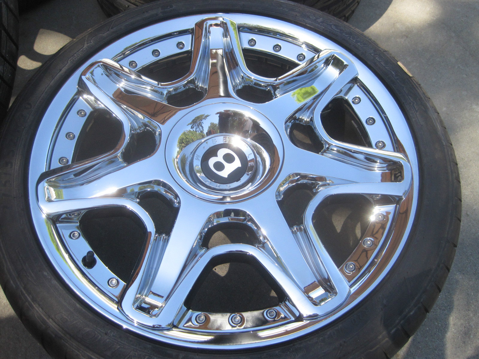 20 NEW CHROMED OEM ORIGINAL FACTORY BENTLEY MULLINER 2-PC FORGED ONE WHEEL ONLY.