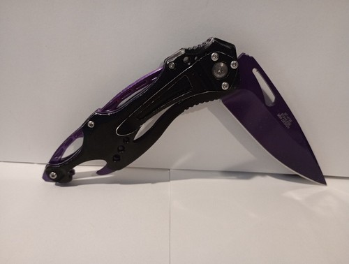 Mtech Ballistic Linerlock Purple Knife MT-A705PE - Picture 2 of 11