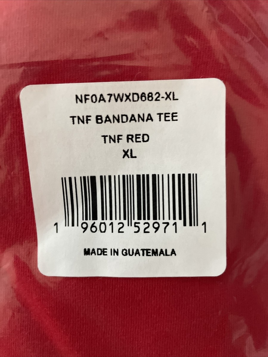 SUPREME X NORTH FACE BANDANA TEE SHIRT RED/ SIZE XL AUTHENTIC