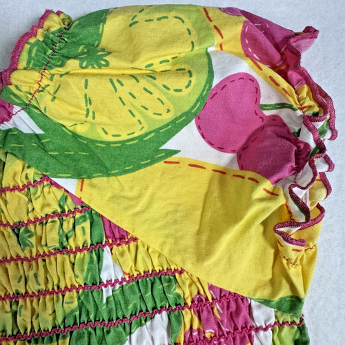 Hanna Andersson Smocked Fruit Dress Girls 140/10 Short Sleeve Ruffle Trim - Picture 5 of 8