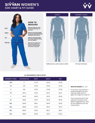 Sivvan Women's Medical Workwear T-Shirt Underscrub Top Comfort Long Sleeve Tee - Picture 5 of 210
