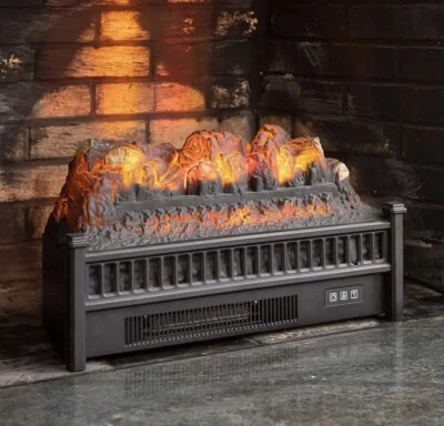 Electric Log Set with Adjustable Flame Settings and Remote Control - Oak - Image 1 of 3