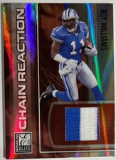 2007 Donruss Elite Chain Reaction Roy Williams Prime Jersey Patch 43/99 Lions