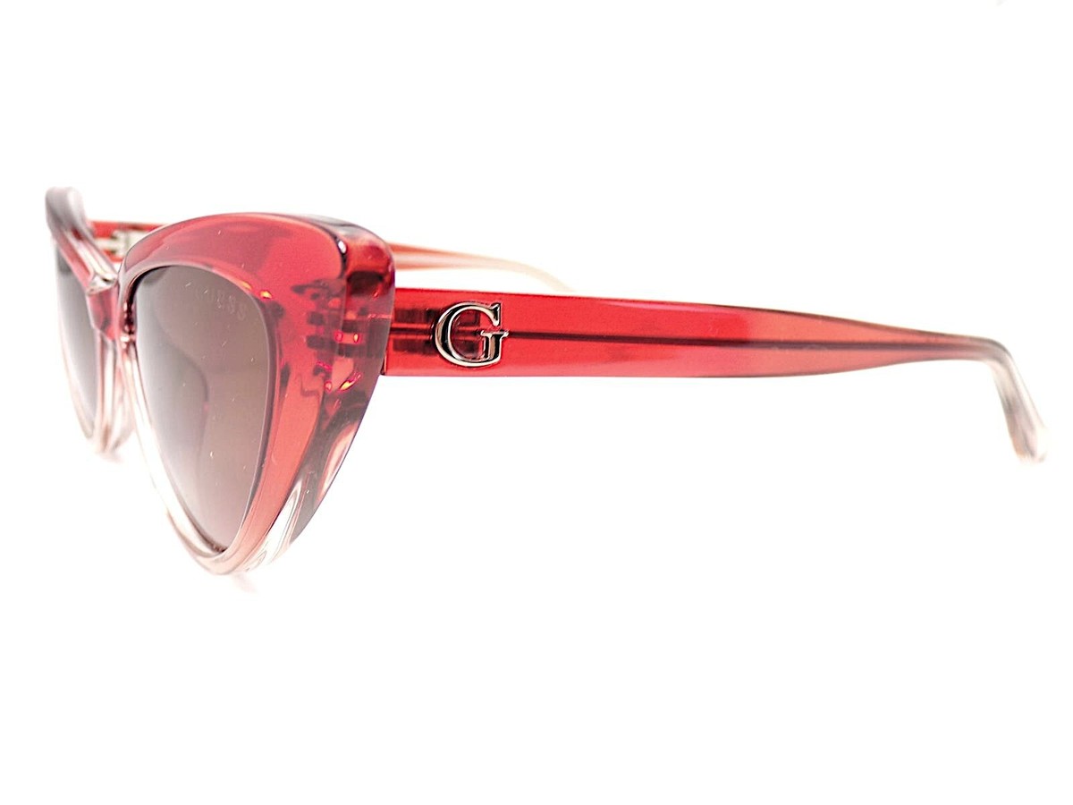Guess Cat Eye Sunglasses Crystal Red Fade with Red Gradient