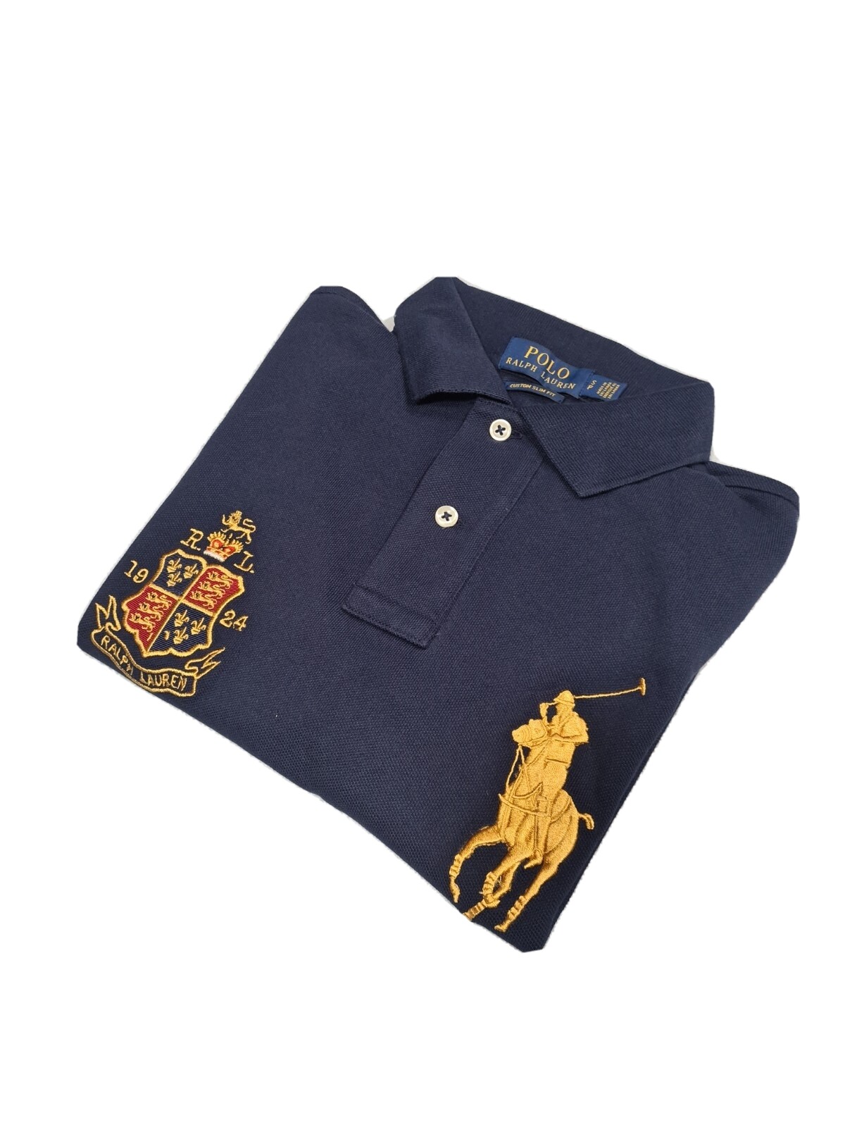 Ralph Lauren N.Blue Custom Slim Fit Polo Shirt With BIG PONY, Size-S, RRP-£79.99 image 9