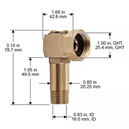 Garden Hose Adapter, Brass Replacement Part Swivel, Hose Reel Parts Fittings New - 第 2/3 張圖片