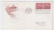 TurtlesTradingPost - Mount Vernon- 1-1/2 Cent  #1032 1956 FDC Farnam Cachet
