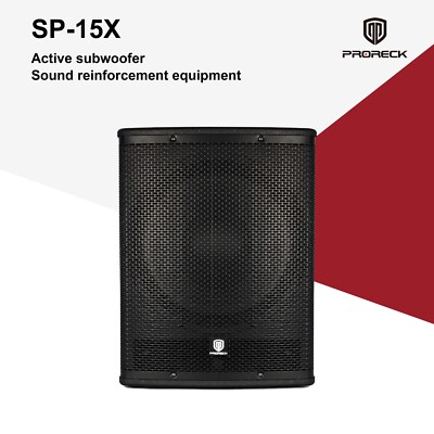 PRORECK SP-15X 15'' Active PA Subwoofer 2000W Class D DSP DJ System Sub Woofer